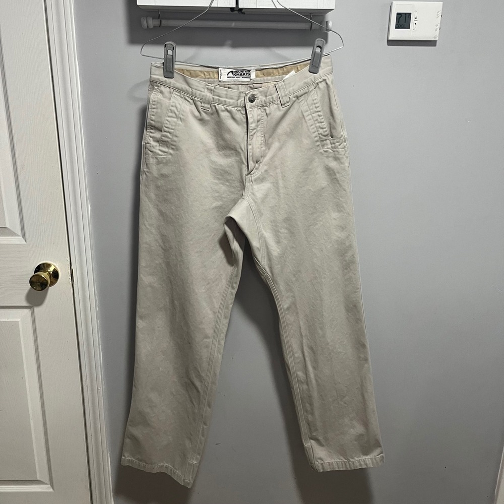 Mountain Khakis Relaxed Fit Stone Cotton Twill Pants Mens 34x34 Gropcore Dadcore
